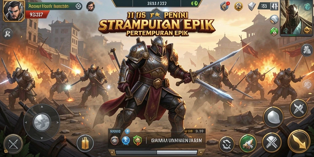 Gameplay pertempuran strategis yang seru dan menegangkan.