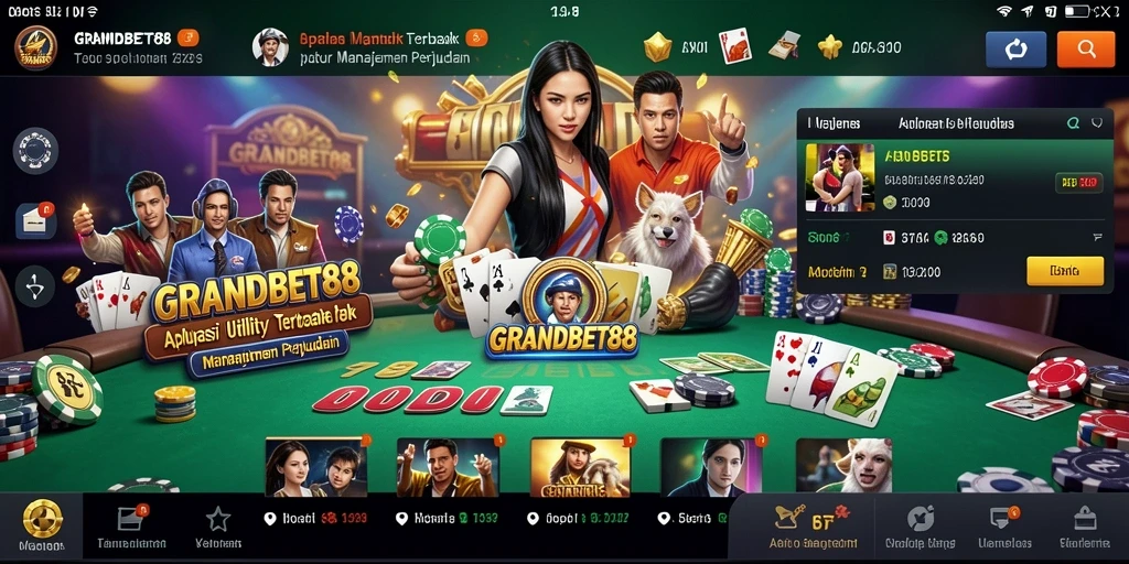 Screenshot utama GRANDBET88 dengan tampilan antarmuka aplikasi utility.