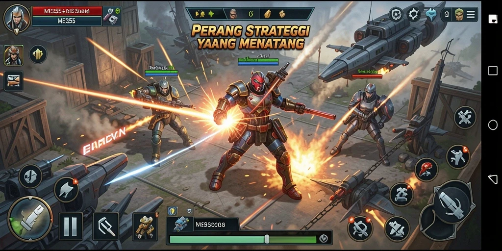Tampilan menarik dari gameplay strategi di ME355.