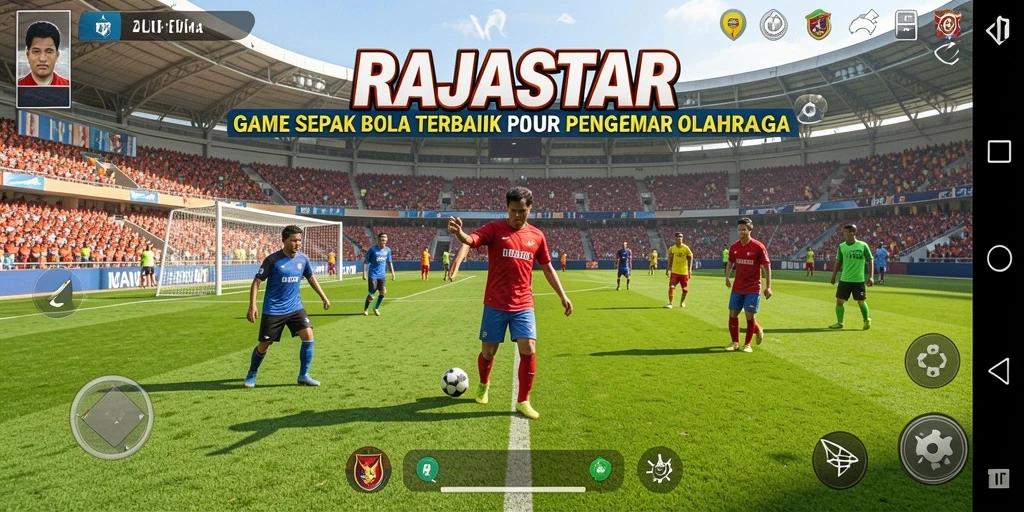 Tampilan gameplay mendebarkan di RAJASTAR saat mencetak gol.