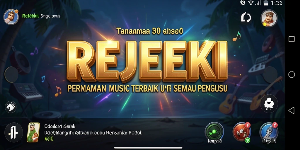 Tampilan gameplay <strong>REJEKI</strong> yang penuh warna dan interaktif dalam bermain musik.