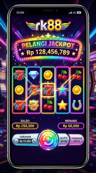 Tampilan utama aplikasi rk88 dengan berbagai pilihan kategori.